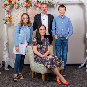 Pastor Ryan Landt with his family.